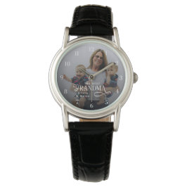 Modern Best Grandma Ever Photo Personalized Horloge