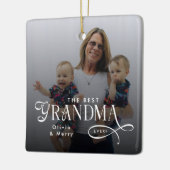 Modern Best Grandma Ever Photo Personalized Keramisch Ornament (Links)