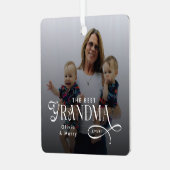 Modern Best Grandma Ever Photo Personalized Metalen Ornament (Voorkant links)