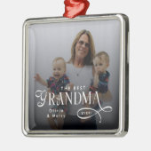 Modern Best Grandma Ever Photo Personalized Metalen Ornament (Links)