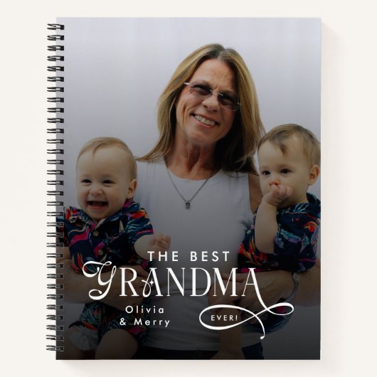 Modern Best Grandma Ever Photo Personalized Notitieboek (Voorkant)