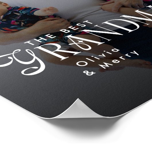 Modern Best Grandma Ever Photo Personalized Poster (Hoek)