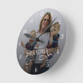 Modern Best Grandma Ever Photo Personalized Ronde Klok (Hoek)