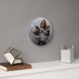 Modern Best Grandma Ever Photo Personalized Ronde Klok