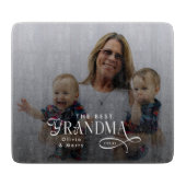 Modern Best Grandma Ever Photo Personalized Snijplank (Voorkant)