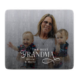 Modern Best Grandma Ever Photo Personalized Snijplank