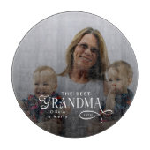Modern Best Grandma Ever Photo Personalized Snijplank (Voorkant)