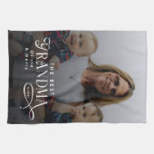 Modern Best Grandma Ever Photo Personalized Theedoek (Horizontaal)