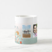 Modern Best Grandma Floral Photo Collage Koffiemok (Center)