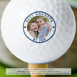 Modern BEST GRANDPA DOOR PAR Foto Golfballen<br><div class="desc">Creëer unieke foto golfballen met het bewerkbare grappige golf gezegde BEST GRANDPA BY PAR (of uw titel) in uw keuze van tekst, punt en cirkel lijst kleuren in EDIT (weergegeven in blauw) voor een speciale golf-liefhebber grootvader. Maakt een leuk en betekenisvol cadeau voor opa voor zijn verjaardag, Grootouderdag, Vaderdag of...</div>