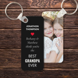 Modern Best Grandpa Ever Name Photo Sleutelhanger