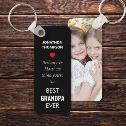 Modern Best Grandpa Ever Name Photo Sleutelhanger