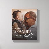 Modern Best GrandPa Ever Photo Personalized Canvas Afdruk (Voorkant)