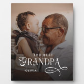 Modern Best GrandPa Ever Photo Personalized Fotoplaat (Voorkant)