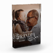 Modern Best GrandPa Ever Photo Personalized Gifts Fotoblokken (Links)