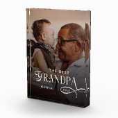 Modern Best GrandPa Ever Photo Personalized Gifts Fotoblokken (Rechts)