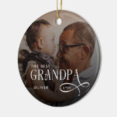Modern Best GrandPa Ever Photo Personalized Keramisch Ornament (Links)