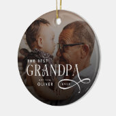 Modern Best GrandPa Ever Photo Personalized Keramisch Ornament (Links)