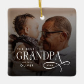 Modern Best GrandPa Ever Photo Personalized Keramisch Ornament (Voorkant)