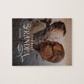 Modern Best GrandPa Ever Photo Personalized Legpuzzel (Horizontaal)