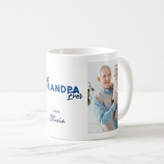 Modern Best Grandpa Ever Photo Vaderdag Koffiemok (Voorkant rechts)