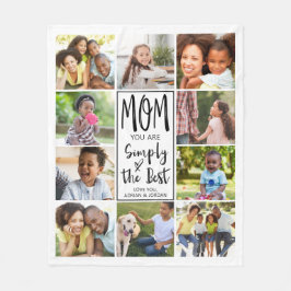 Modern Best Ma 10 Photo Collage Personalized Fleece Deken
