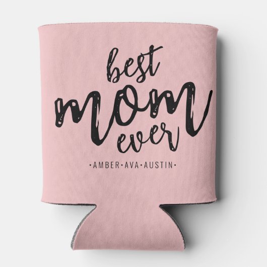 Modern Best Ma Ever Kinder Name Script | Roze Blikjeskoeler (Achterkant)