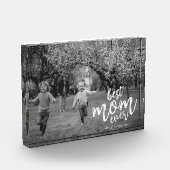 Modern Best Mam Ever Kinder Name Script Fotoblokken (Links)