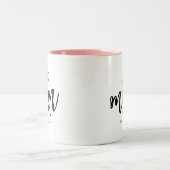 Modern Best Mam Ever Kinder Name Script Tweekleurige Koffiemok (Center)