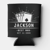 Modern Best Man Bachelor Party Casino Poker Kaart Blikjeskoeler (Voorkant)