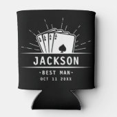 Modern Best Man Bachelor Party Casino Poker Kaart Blikjeskoeler (Achterkant)