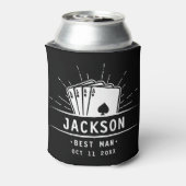 Modern Best Man Bachelor Party Casino Poker Kaart Blikjeskoeler (Blikje Achterkant)