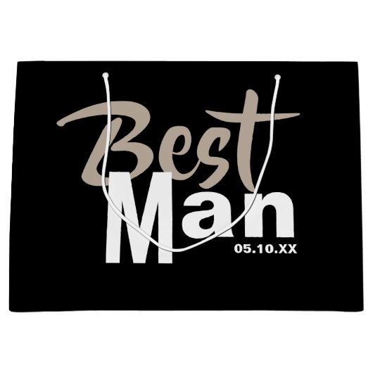 Modern Best Man Large Gift Bag Groot Cadeauzakje (Voorkant)