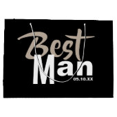 Modern Best Man Large Gift Bag Groot Cadeauzakje (Achterkant)