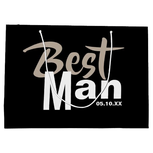 Modern Best Man Large Gift Bag Groot Cadeauzakje (Achterkant)
