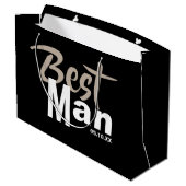 Modern Best Man Large Gift Bag Groot Cadeauzakje (Achterkant Gekanteld)