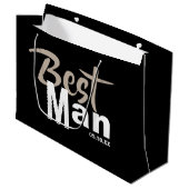 Modern Best Man Large Gift Bag Groot Cadeauzakje (Voorkant Gekanteld)