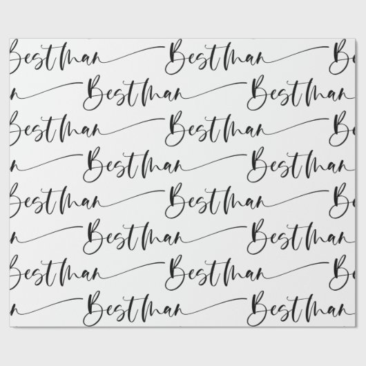 Modern Best Man Wrapping Paper in Black and White Cadeaupapier (Vlak)