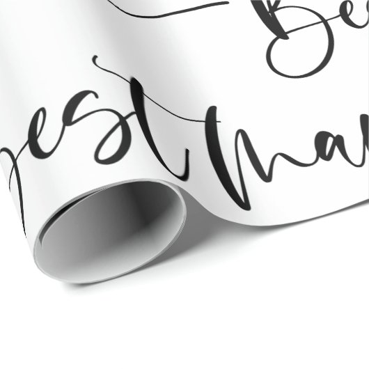 Modern Best Man Wrapping Paper in Black and White Cadeaupapier (Rol Hoek)