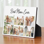 Modern Best Mom Ever Custom 6 Photo Collage Fotoplaat<br><div class="desc">Design a sleek and stylish photo plaque for Mom featuring the message Best Mom Ever and six of your favorite photos. This modern layout is perfect for Mothers Day, birthdays, or any time you want to share love and gratitude. Customize with personal photos and optional text to create a one...</div>
