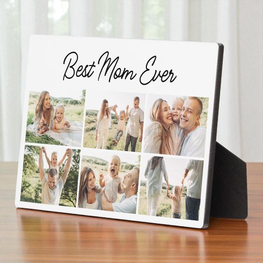 Modern Best Mom Ever Custom 6 Photo Collage Fotoplaat