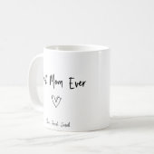 Modern Best Mom Ever & Kinder naam Script Two-Tone Koffiemok (Voorkant links)