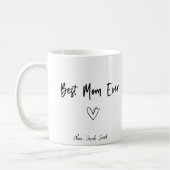 Modern Best Mom Ever & Kinder naam Script Two-Tone Koffiemok (Links)