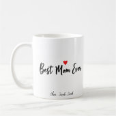Modern Best Mom Ever & Kinder naam Script Two-Tone Koffiemok (Links)