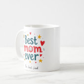 Modern Best Mom Ever & Kinder naam Script Two-Tone Koffiemok (Voorkant links)