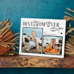 Modern Best Mom Ever Photo Heart Mothers Day Gifts Fotoplaat<br><div class="desc">Celebrate the woman whose love feels like home. This Best Mom Ever Heart Photo Plaque turns two of your most treasured memories into a beautiful daily reminder of how deeply she’s loved. Designed with a modern minimalist layout, elegant typography, and a soft heart detail, it captures the story of all...</div>