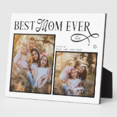 Modern Best Mom Ever Photo Heart Mothers Day Gifts Fotoplaat (Zijkant)
