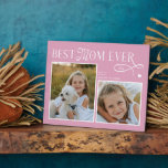 Modern Best Mom Ever Photo Heart Mothers Day Gifts Fotoplaat<br><div class="desc">Celebrate the woman whose love feels like home. This Best Mom Ever Heart Photo Plaque turns two of your most treasured memories into a beautiful daily reminder of how deeply she’s loved. Designed with a modern minimalist layout, elegant typography, and a soft heart detail, it captures the story of all...</div>