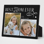 Modern Best Mom Ever Photo Heart Mothers Day Gifts Fotoplaat (Zijkant)