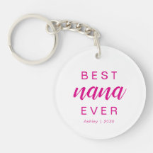 Modern Best Nana Ever Hot Pink Script Photo